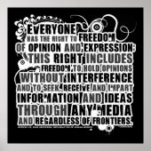 Artikel 19 Citaat (B&W) Poster (Voorkant)