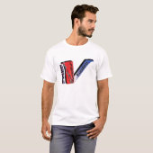 Artikel 5-Rood, wit, blauw T-shirt (Voorkant volledig)