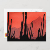 Artikel Briefkaart 11: Cactus / woestijnberg / ink (Voorkant / Achterkant)