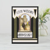  artikel Deco Couple 65th Wedding Jubileum Kaart (Staand voorkant)