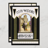  artikel Deco Couple 65th Wedding Jubileum Kaart (Voorkant / Achterkant)