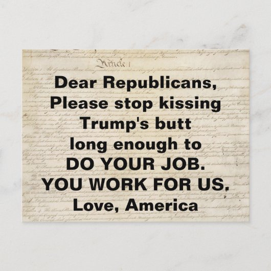 Artikel I Constitutie Congres doe je werk Briefkaart (Voorkant)