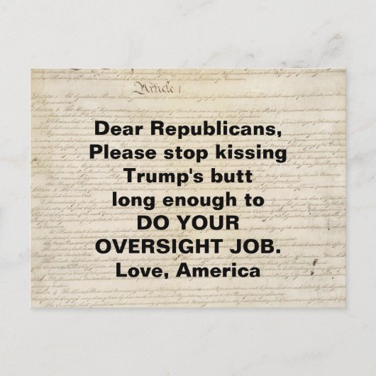 Artikel I Constitutie Congres doe je werk Briefkaart (Voorkant)