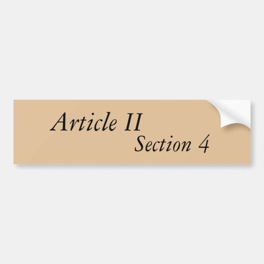 Artikel II, punt 4, bumpersticker (Voorkant)