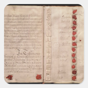 Artikelen van de Unie tussen Engeland en Schotland Vierkante Sticker