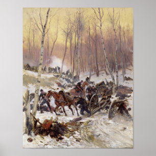 Artillerie Combat in a Wood Poster