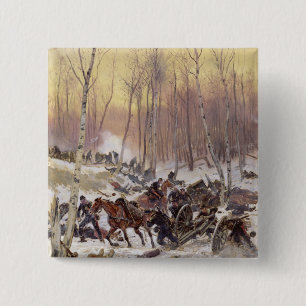 Artillerie Combat in a Wood Vierkante Button 5,1 Cm