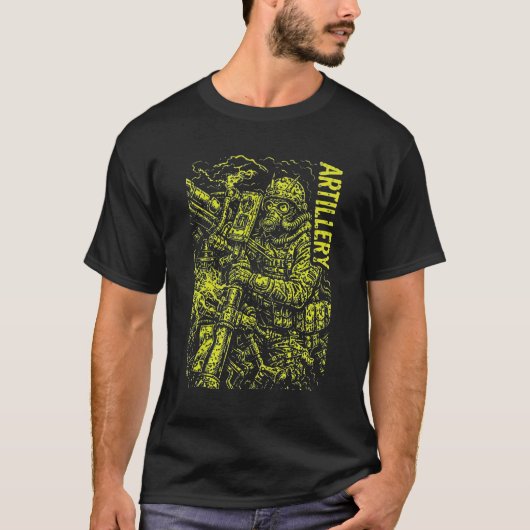 Artillery Soldier Heavy Firepower Graphic Art T-shirt (Voorkant)