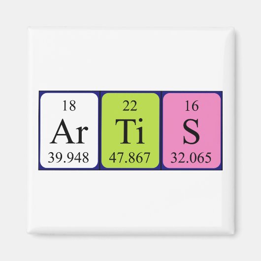 Artis periodieke table name magnet (Voorkant)