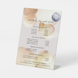 Artisan Abstract Waterverf Gold & Navy Menu Prijs Reclamebord Met Voetstuk