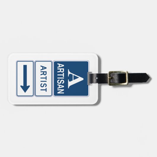 Artisan Artiest Studio Sign Directional Arrow Bagagelabel (Voorkant horizontaal)