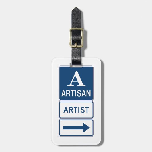 Artisan Artiest Studio Sign Directional Arrow Bagagelabel (Voorkant verticaal)