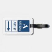 Artisan Artiest Studio Sign Directional Arrow Bagagelabel (Achterkant horizontaal)