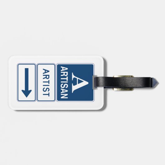 Artisan Artiest Studio Sign Directional Arrow Bagagelabel (Achterkant horizontaal)