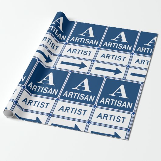 Artisan Artiest Studio Sign Directional Arrow Cadeaupapier (Uitgerold)