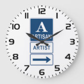 Artisan Artiest Studio Sign Directional Arrow Grote Klok (Voorkant)