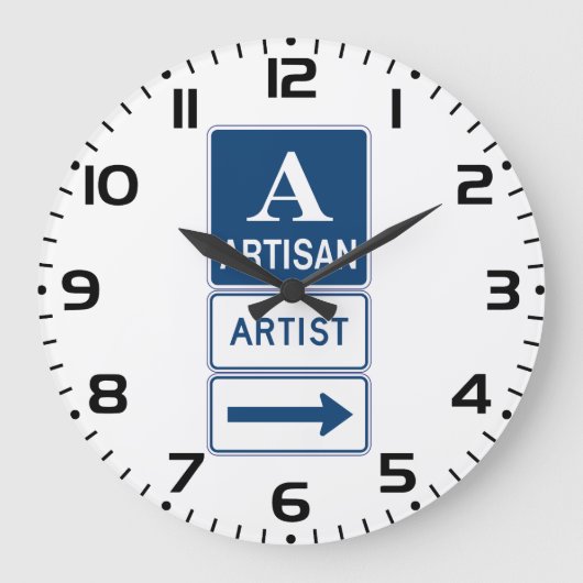 Artisan Artiest Studio Sign Directional Arrow Grote Klok (Voorkant)