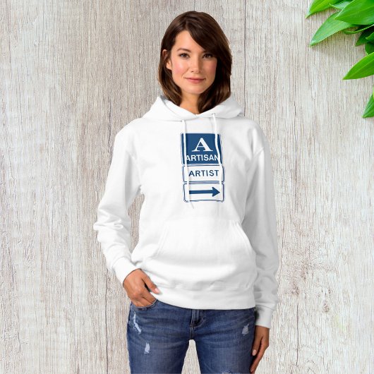 Artisan Artiest Studio Sign Directional Arrow Hoodie