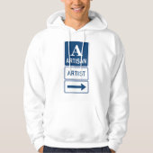 Artisan Artiest Studio Sign Directional Arrow Hoodie (Voorkant)