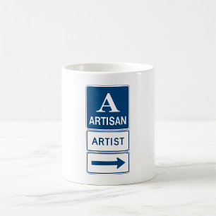Artisan Artiest Studio Sign Directional Arrow Koffiemok