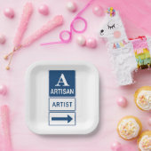 Artisan Artiest Studio Sign Directional Arrow Papieren Bordje (Feest)