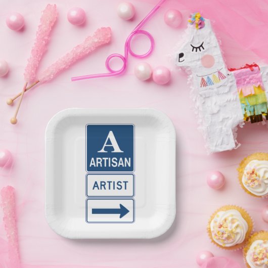Artisan Artiest Studio Sign Directional Arrow Papieren Bordje (Feest)