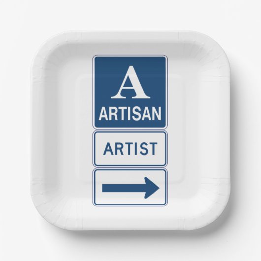 Artisan Artiest Studio Sign Directional Arrow Papieren Bordje (Voorkant)