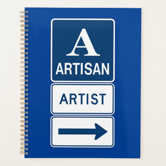 Artisan Artiest Studio Sign Directional Arrow Planner (Voorkant)