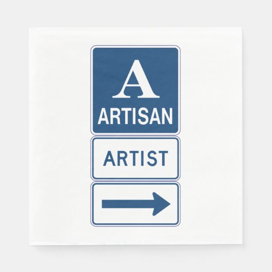Artisan Artiest Studio Sign Directional Arrow Servet (Voorkant)
