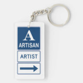 Artisan Artiest Studio Sign Directional Arrow Sleutelhanger (achterkant)