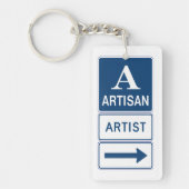 Artisan Artiest Studio Sign Directional Arrow Sleutelhanger (Voorkant)