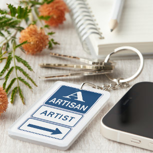 Artisan Artiest Studio Sign Directional Arrow Sleutelhanger