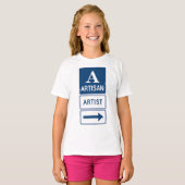 Artisan Artiest Studio Sign Directional Arrow T-shirt (Voorkant volledig)
