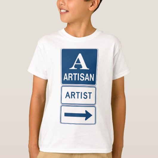 Artisan Artiest Studio Sign Directional Arrow T-shirt (Voorkant)