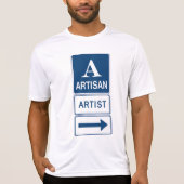 Artisan Artiest Studio Sign Directional Arrow T-shirt (Voorkant)