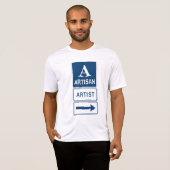 Artisan Artiest Studio Sign Directional Arrow T-shirt (Voorkant volledig)