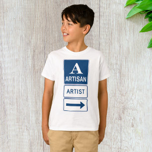 Artisan Artiest Studio Sign Directional Arrow T-shirt