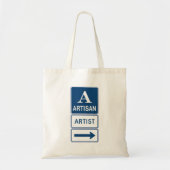 Artisan Artiest Studio Sign Directional Arrow Tote Bag (Voorkant)