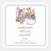 Artisan Bakery Baker  Vierkante Sticker (Voorkant)