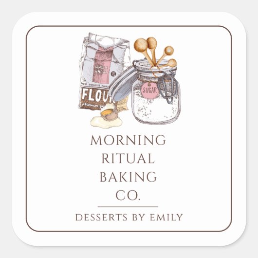 Artisan Bakery Baker  Vierkante Sticker (Voorkant)