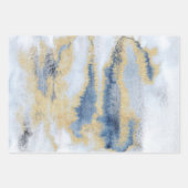 Artisan Blue en Gold Pained Inpakpapier Vel (Voorkant 2)