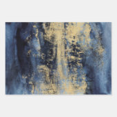 Artisan Blue en Gold Pained Inpakpapier Vel (Voorkant)