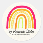 Artisan Boho Rainbow Ronde Sticker (Voorkant)