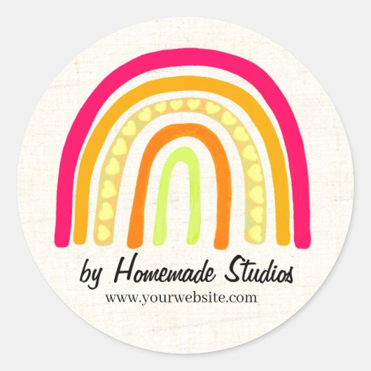 Artisan Boho Regenboog Ronde Sticker (Voorkant)