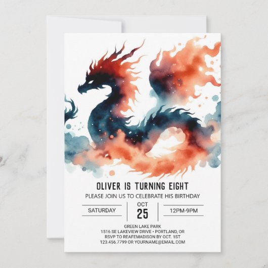 Artisan Bold Dragon verjaardagsfeest Kaart (Voorkant)