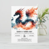 Artisan Bold Dragon verjaardagsfeest Kaart (Staand voorkant)
