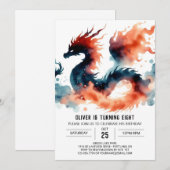 Artisan Bold Dragon verjaardagsfeest Kaart (Voorkant / Achterkant)