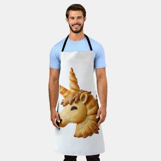 Artisan Braided Bread Unicorn Head Sculpture Schort (Gedragen)