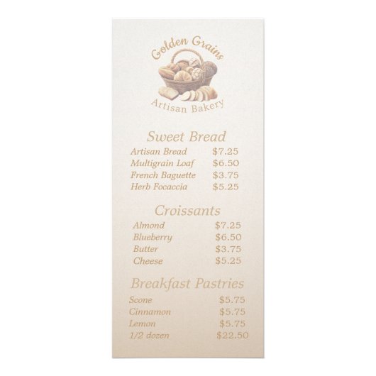 Artisan Bread Basket Reclamekaart (Voorkant)