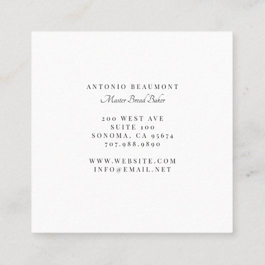 Artisan Brood Baker Visitekaartje (Achterkant)